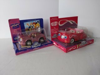 Set Of 2 Chevron Toy Cars 2007 And 2002 Breast Cancer Special Edition Rare