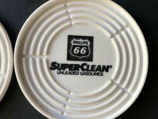 Phillips 66 Hard Plastic 4 Coaster Set SuperClean Unleaded Gasolines 2