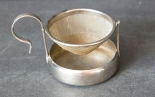 Vintage Tea Bag Strainer Seive Metal Hinged - Vg