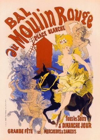 Bal Au Moulin Rouge Vintage French France Poster Picture Print Advertisement