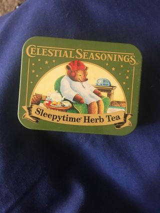 Celestial Seasonings Tin Sleepytime Herb Tea 2012 Metal Tin Teddy Bear Collect