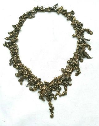 Mid - Century Brutalist Pal Kepenyes Bronze Necklace
