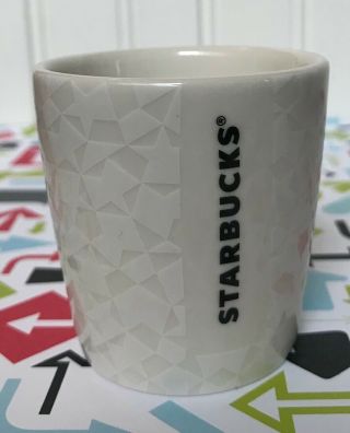2012 Starbucks White Shot Glass Ceramic Cup 3 Oz.  Espresso