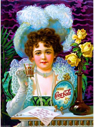 1899 Drink Coca - Cola American Nouveau Travel Advertisement Art Poster