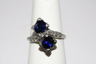 $3,  000 1.  02ct Antique Art Deco Natural Blue Sapphire & Diamond Platinum Ring