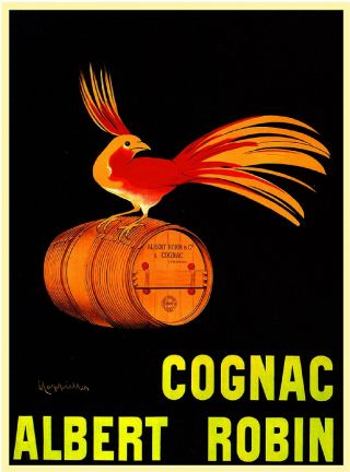 Cognac Albert Robin Bird Beer Wine French Vintage Advertisement Art Poster Print