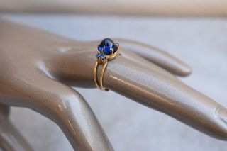 18k Solid Gold Sapphire Ring - Stunning Vintage Estate Size 7