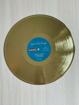 Oasis Definitely Maybe 1994 Gold Vinyl Record First Press Label
