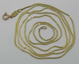 Vintage Italian Unoaerre 14k Yellow Gold Flat S Link Serpentine Chain 33 " 1.  3mm