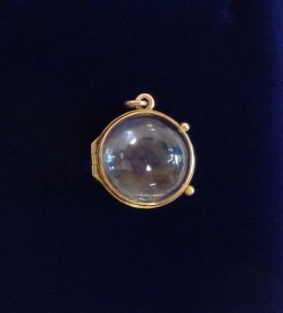 Antique Rock Crystal Locket 9ct Yellow Gold - Pool Of Light - 23mm X 16mm - 5.  1g