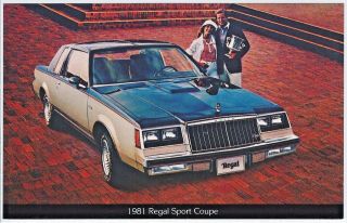 1981 Buick Regal Sport Coupe 2 - Tone Dealer Promo Postcard Vg,