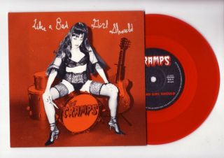 The Cramps Like A Bad Girl Should Red Vinyl 7 " Rare.  Damned Meteors