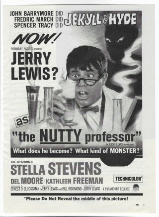 The Nutty Professor Jerry Lewis Stella Stevens Print Ad