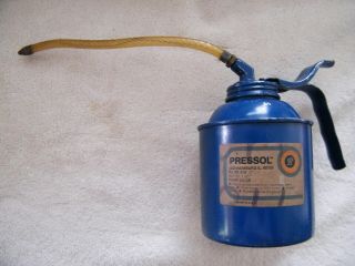 Vintage Pressol Pump Oiler Can 1 Pt.  Flexline Thumb Pump Oil Can Nos Usa