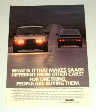 1983 Print Ad Saab 900 Vintage 80 