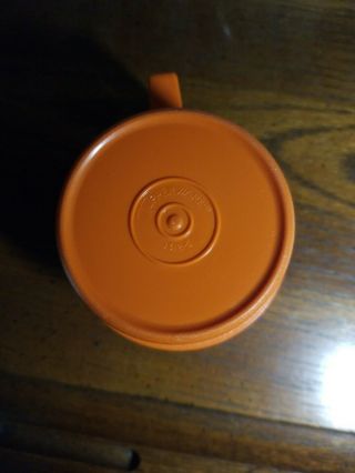 Vintage Tupperware Coffee Cup Mug Orange Plastic 1312 - 5 Stackable 2