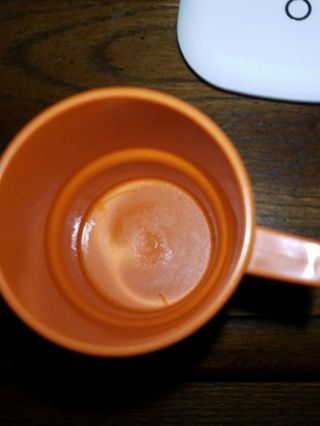 Vintage Tupperware Coffee Cup Mug Orange Plastic 1312 - 5 Stackable 3