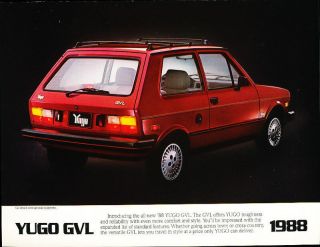 1988 Yugo Gvl Luxury 1 - Page Car Sales Brochure Fact Sheet - Fiat 127