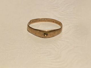 17th - 19th Century 22k Gold Posy Ring " Til Death Parts Me From My Lillie " Size 8