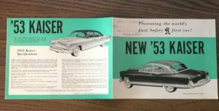 1953 Kaiser Frazer Willys Collectible Tri - Fold Brochure