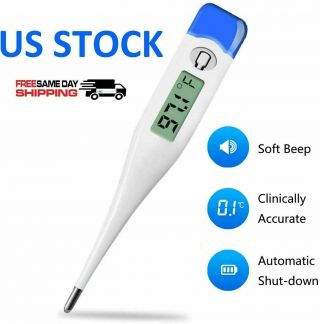 2pc Gital Lcd Thermometer Body Temperature Mouth Underarm Adult Baby Medical