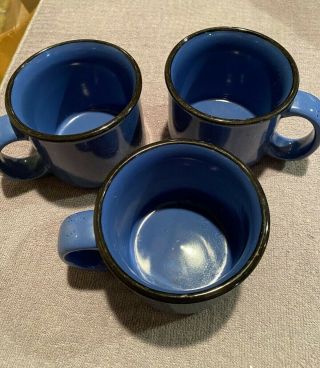 3 Marlboro Unlimited Large Mugs Blue Speckled Stoneware Vgc Miles Camping