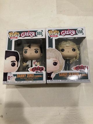 Funko Pop Movies Grease 40th Anniversary (carnival) Danny And Sandy 555 & 556