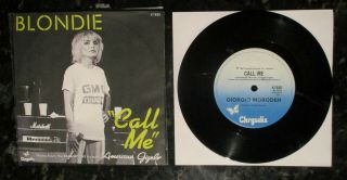 Blondie Rare 1980 Australia 7 " 45 Call Me K - 7830 American Gigolo Debbie Harry Ex