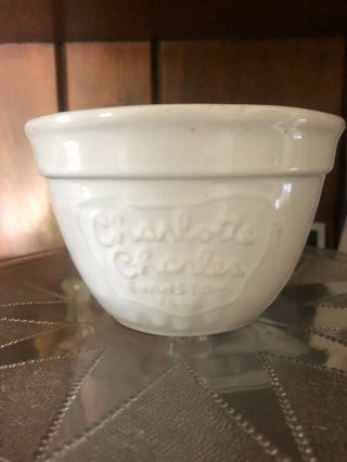 Vintage To Antique Charlotte Charles Advertising Small Mixing Bowl Evanston Ill