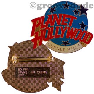 Planet Hollywood Gurnee Mills Il Earth Globe Star Large City Logo Light Blue Pin