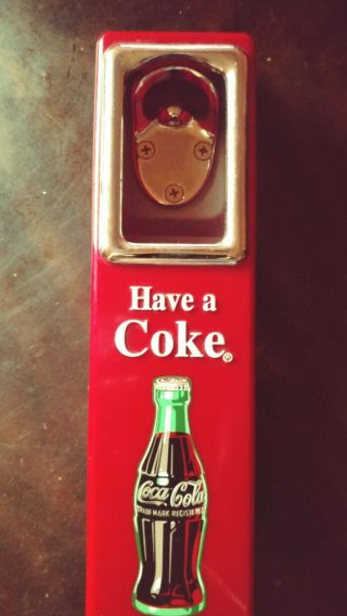 Coke Coca Cola Bottle Opener And Cap Catcher Wall Mount