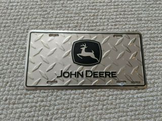 John Deere Diamond Plate Metal License Plate - -