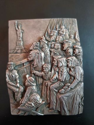 Henryk Winograd Antique,  999 Silver The Jewish Immigrants Coming To Ellis Island