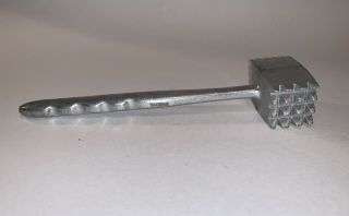 Vintage 8 Inch 2 Sided Cast Aluminum Meat Tenderizer Hammer Mallet
