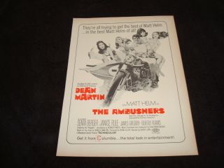 Dean Martin In The Ambushers As Matt Helm 1967 Ad & Irving Allen Wrecking Crew