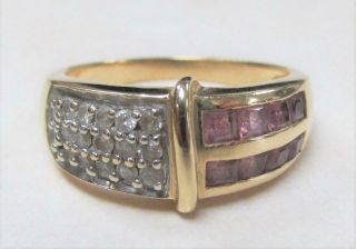 Diamond & Topaz 14kt Solid Yellow Gold Ring Size 8 4.  8grams Cs - 964