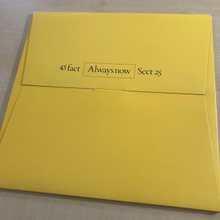 45 Fact Always Now Sect 25 Rare W/ Poster 1981 Wave Lp Vinyl