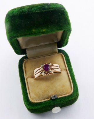 Antique Victorian 14k Rose Gold & Ruby Ring