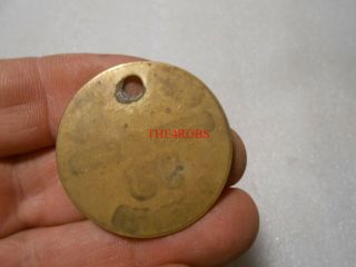 Vintage Byron Station Midstates Nuclear Plant Brass Tool Tag Illinois 1 1/2 " 2