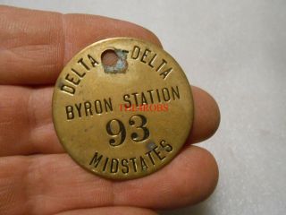 Vintage Byron Station Midstates Nuclear Plant Brass Tool Tag Illinois 1 1/2 