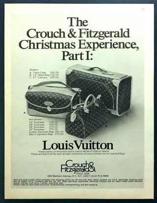 1975 Louis Vuitton Luggage Suitcase Photo Crouch & Fitzgerald Vintage Print Ad