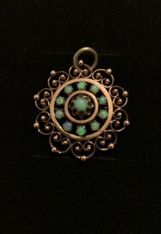 Opal And Rose Gold Antique Pendant Play Of Colour