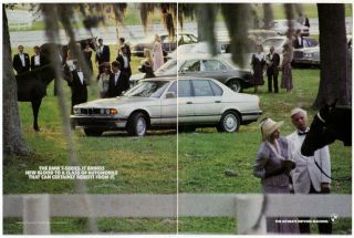 1988 Bmw 7 Series Vintage 2 - Page Print Ad White Car Garden Party Photo