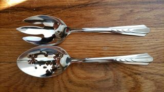 Antique Vintage Collectible Serving Set 8.  25 " Ekco Stainless Steel - Usa