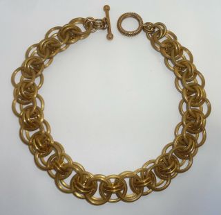 Stephen Dweck Bronze Chain Links Choker Necklace
