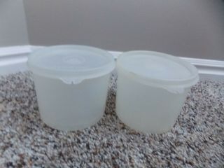 2 Tupperware Sheer Round Storage Containers Wtih Lids