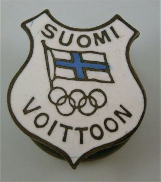 Enameled Lapel Badge For The Canceled 1940 Olympic Games At Helsinki,  Finland