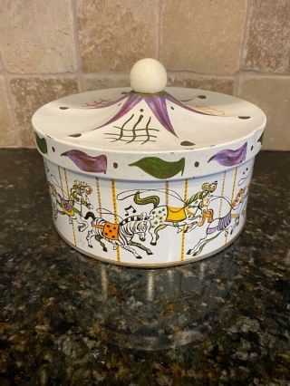 Vintage - Cookie Tin - Merry - Go - Round Carousel - Guildcraft