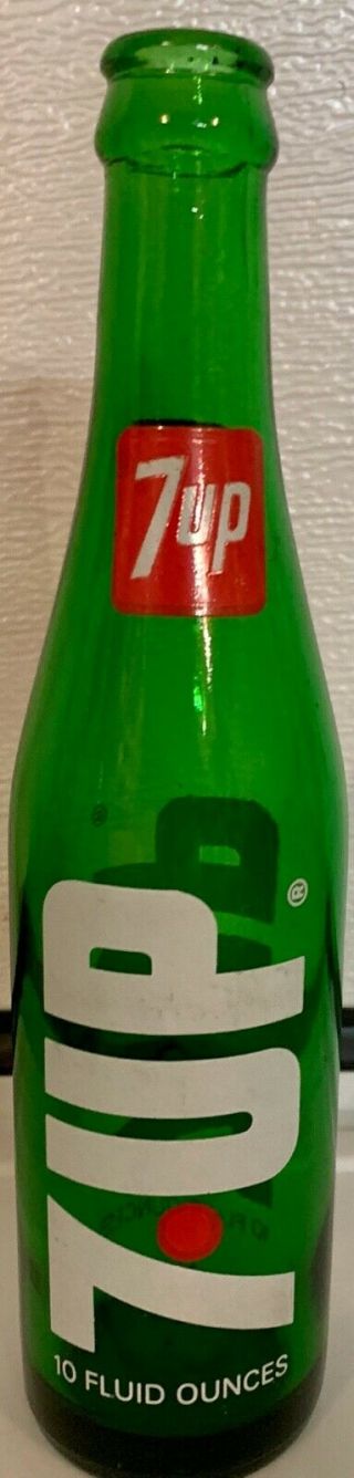 Vintage 7 - Up Soda Bottle Glass 10 Fl.  Oz.  70 
