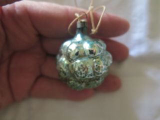 Glass Christmas Tree Decoration Pale Green Bauble C1950s Approx 5 Cms Tall